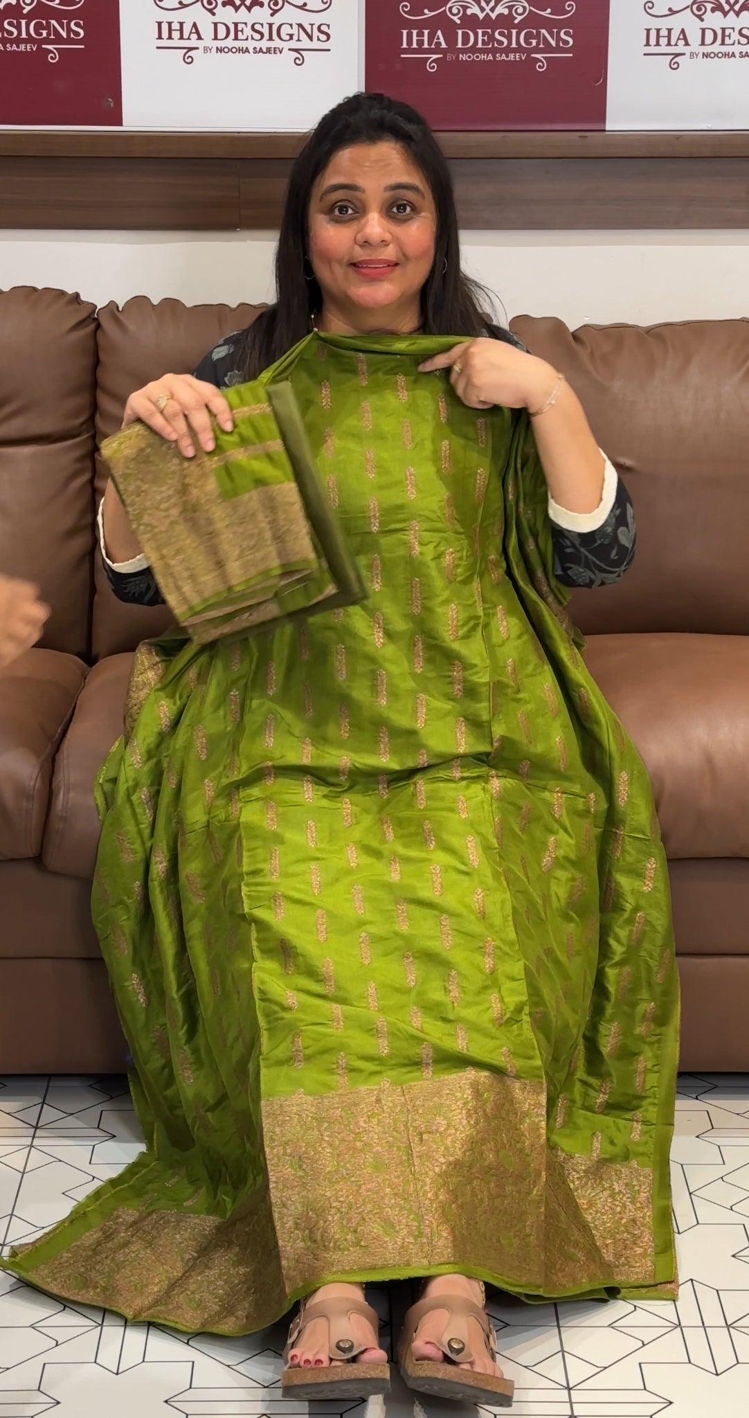 SEMI BANARASI UNSTITCHED SALWAR SUITS - IHA 27234