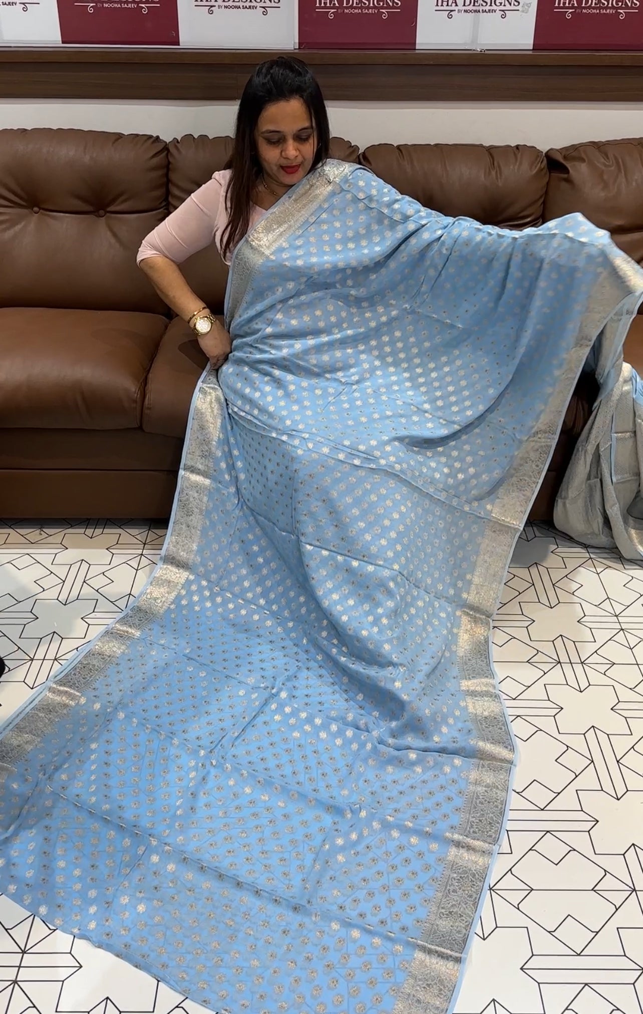 VISCOSE GEORGETTE SAREE - IHA 22178