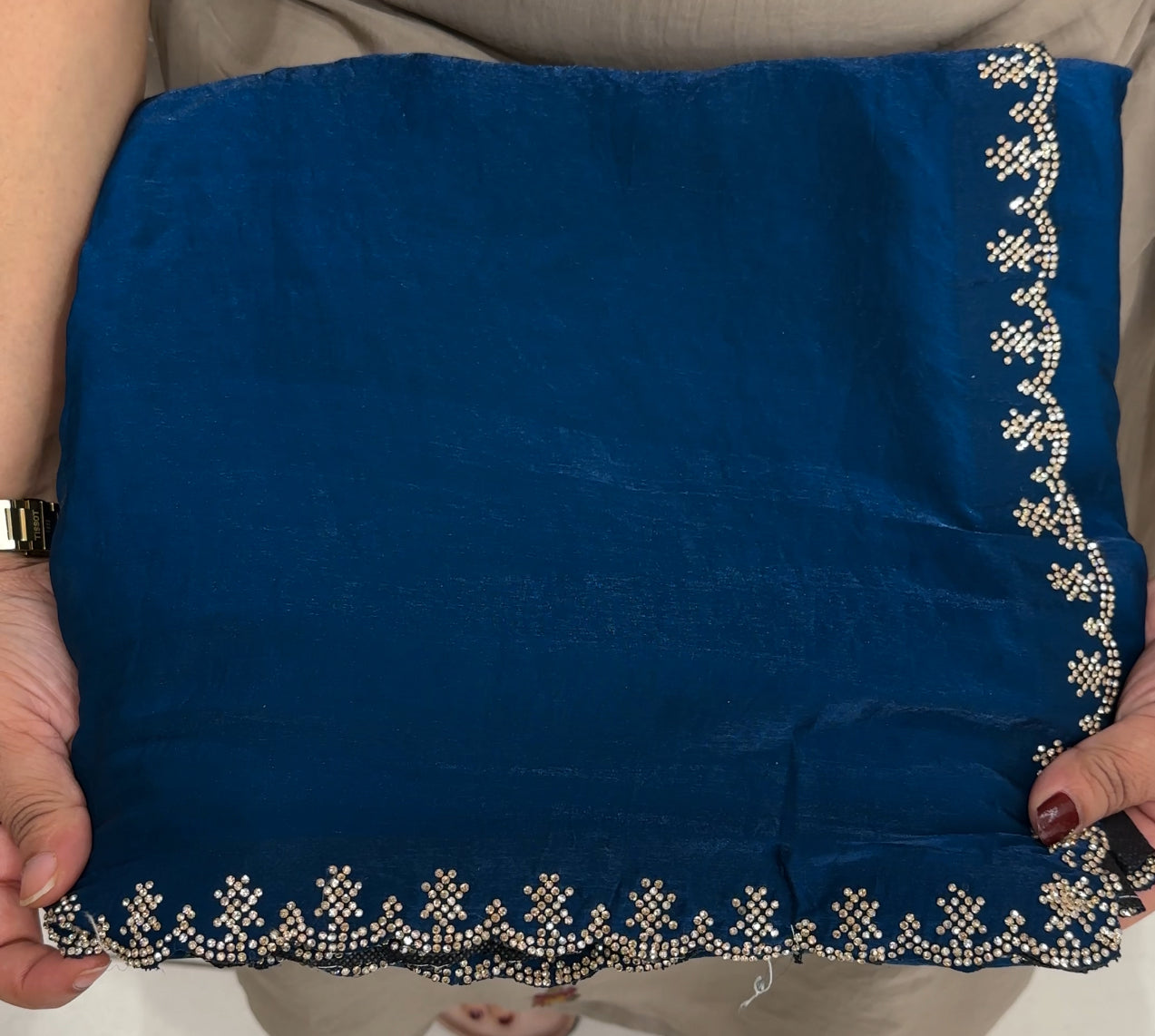 VELVET ORGANZA SAREES - IHA 27046