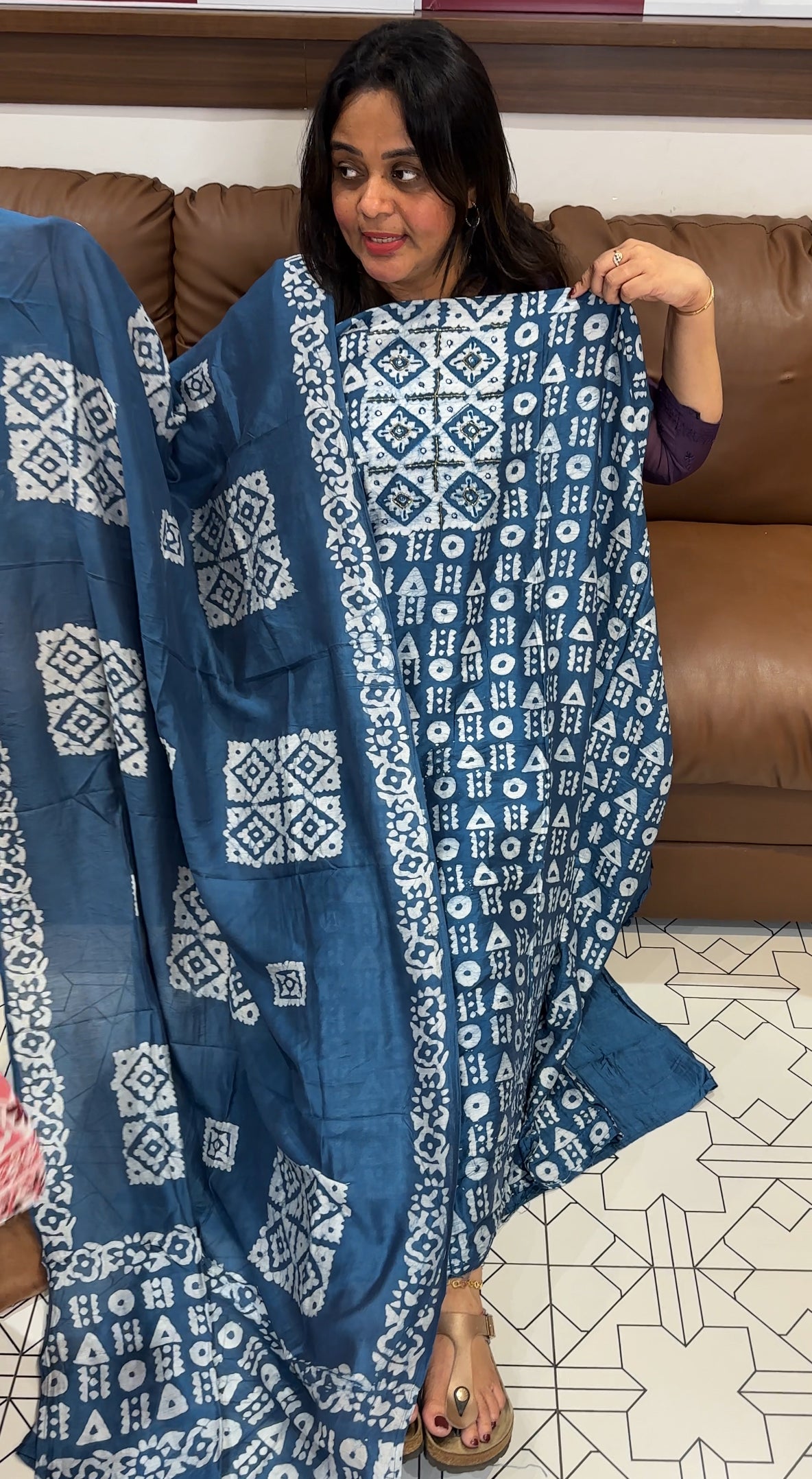 BATIK PRINTED UNSTITCHED SALWAR SUITS - IHA 27149