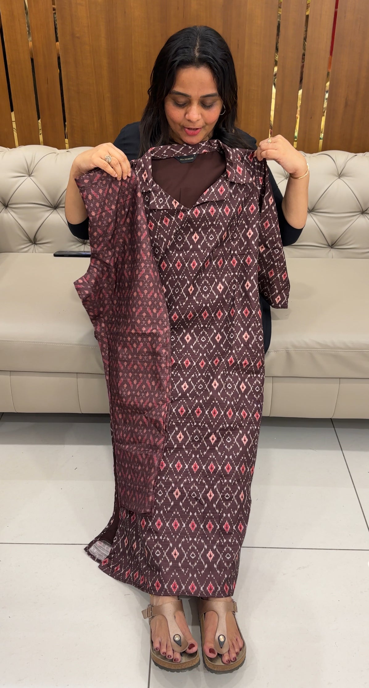 SEMI RAW SILK TOP AND BOTTOM - IHA 27089