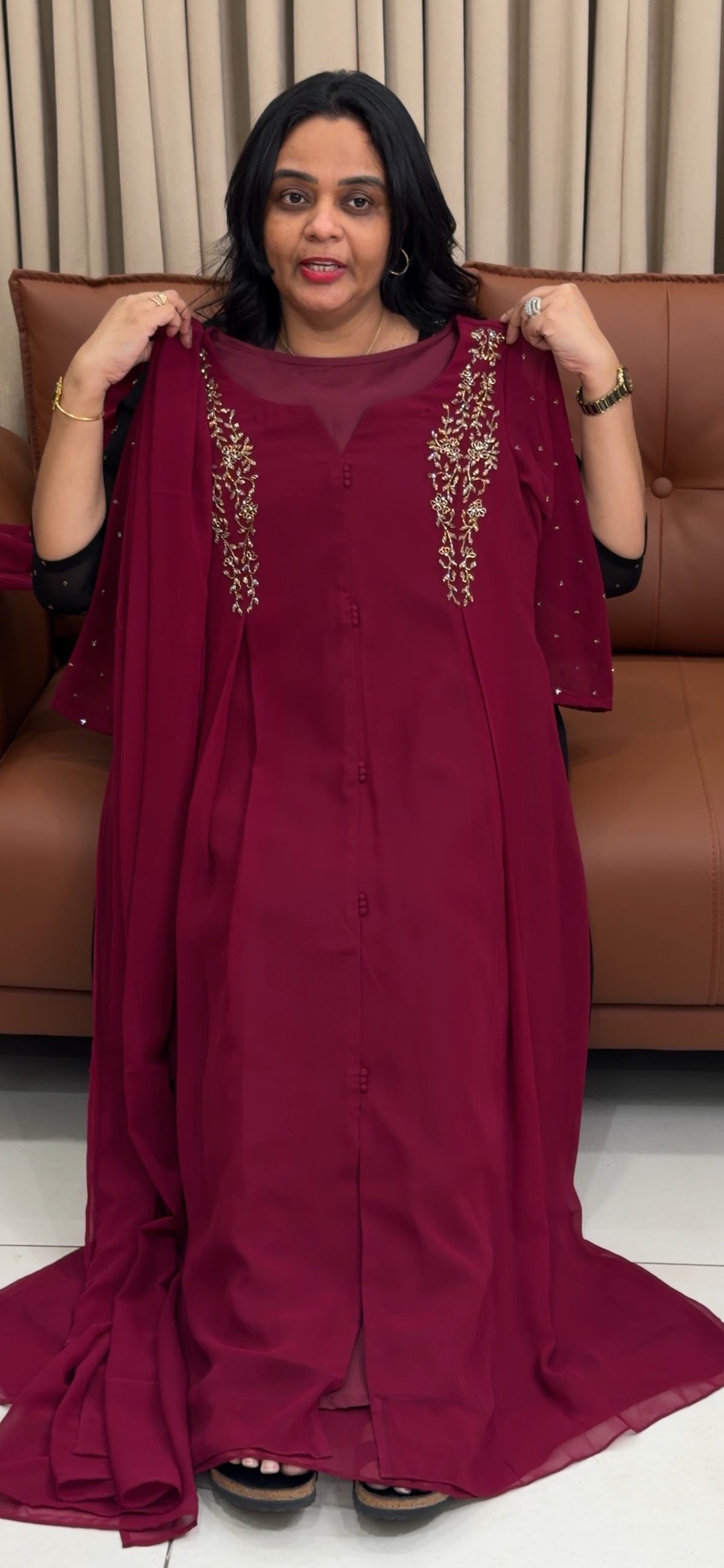 IHA'S IN-HOUSE FAUX GEORGETTE TOP, BOTTOM AND DUPATTA - IHA 35180