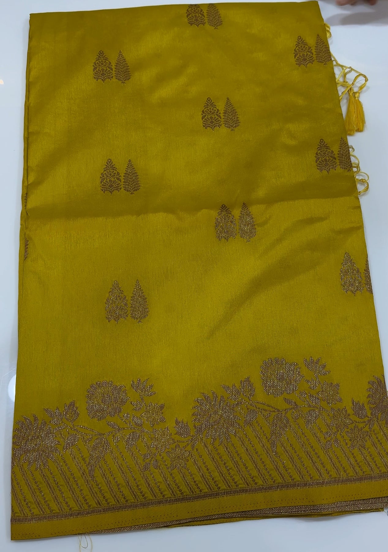 SEMI RAW MANGO SILK SAREES - IHA 21572