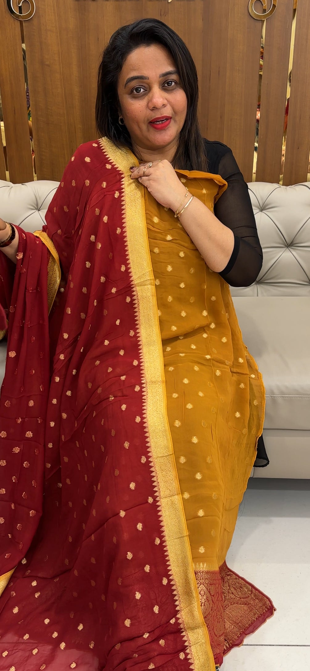 FORWARD GEORGETTE BANARASI UNSTITCHED SALWAR SUITS - IHA 25871