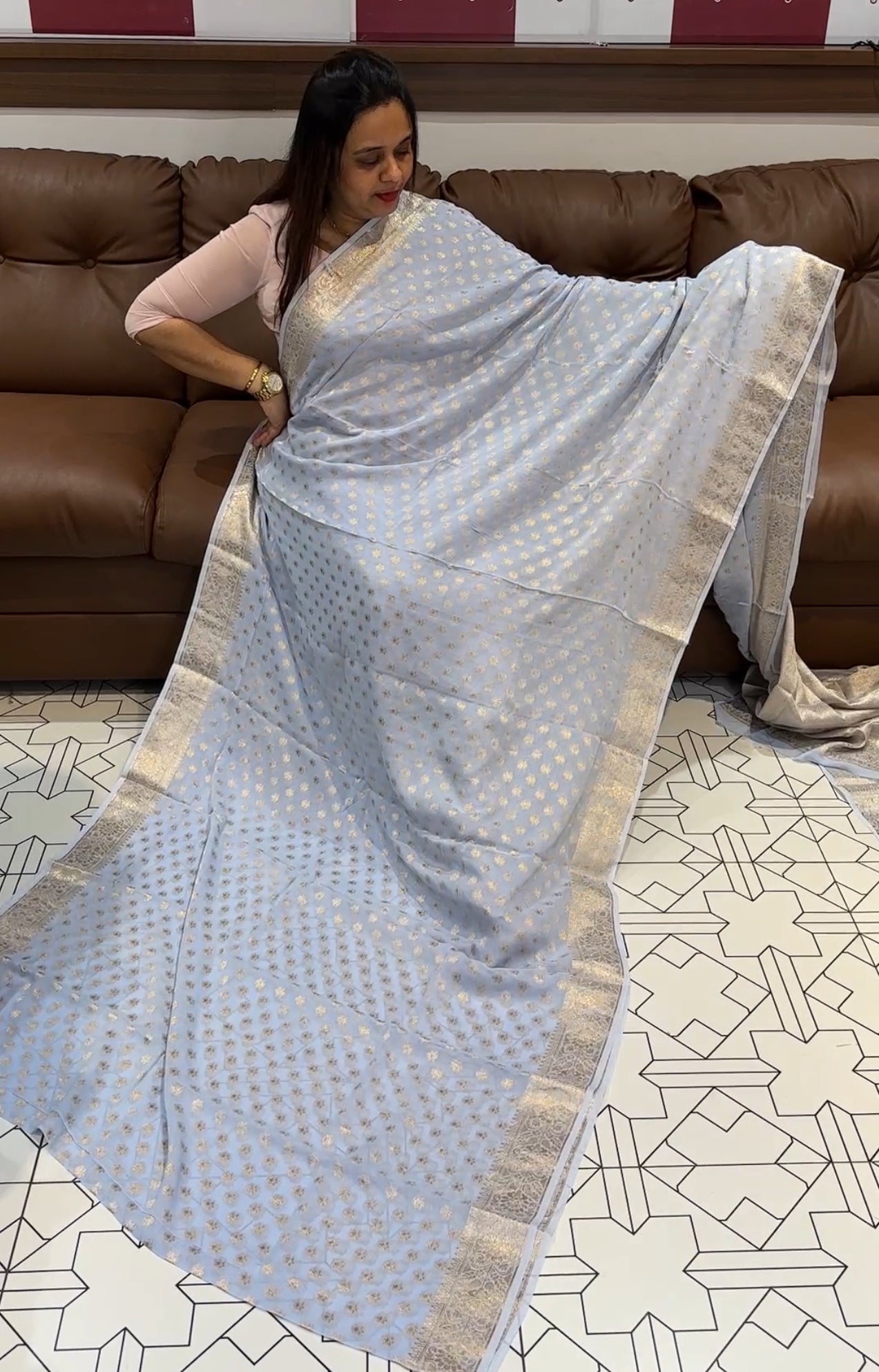 VISCOSE GEORGETTE SAREE - IHA 22178