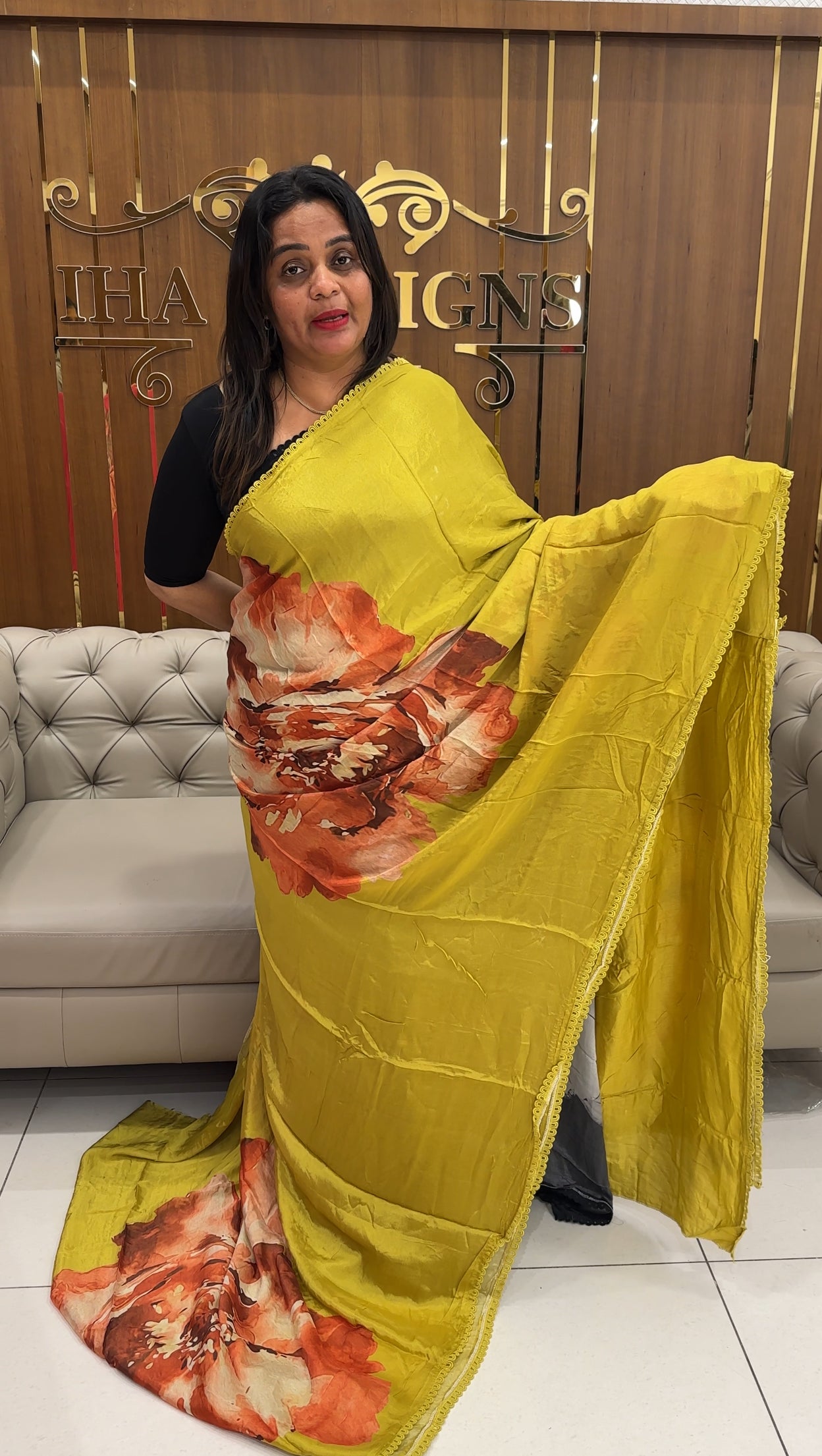 PLATINUM CHIFFON SAREES - IHA 25967