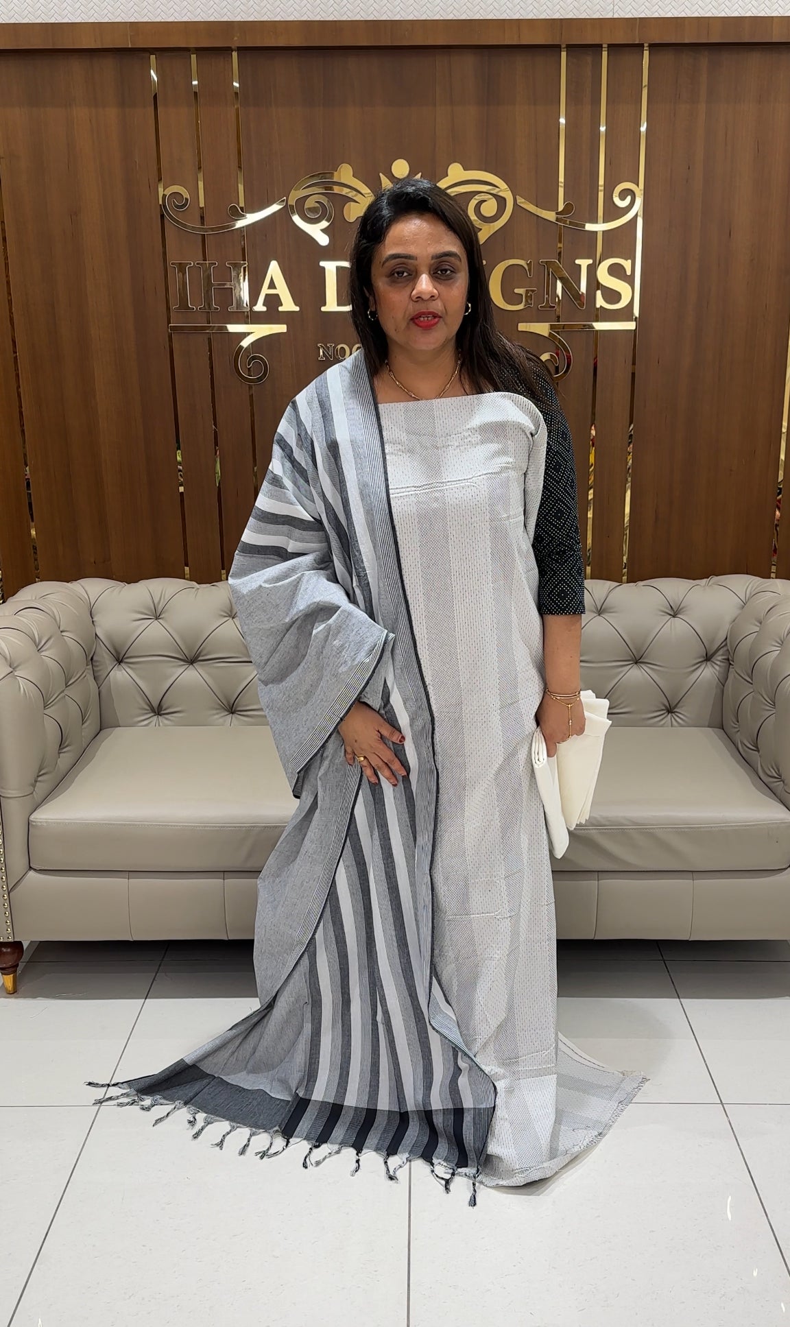 HANDLOOM COTTON UNSTITCHED SALWAR SUITS - IHA 24188