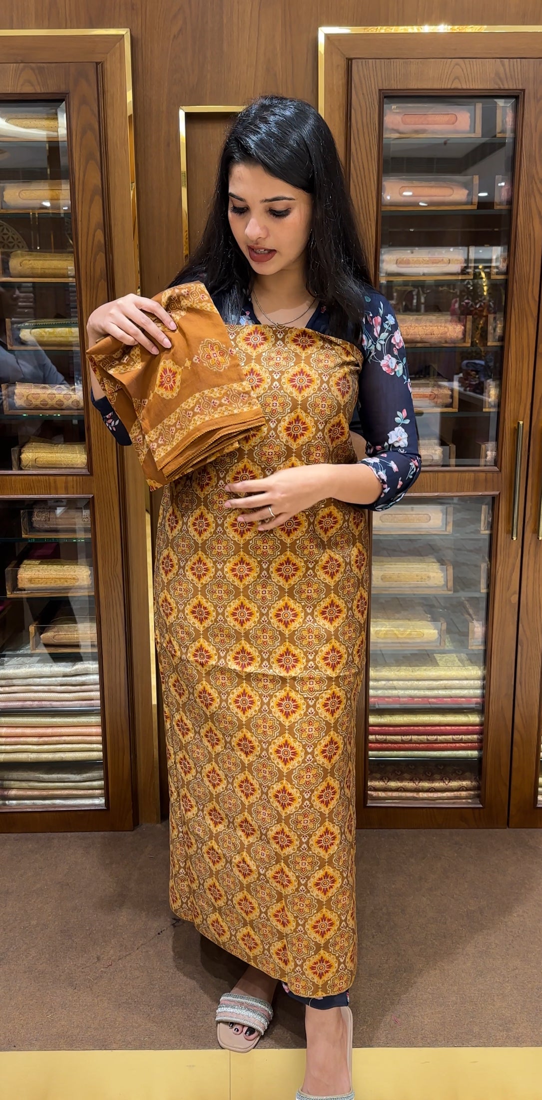 MODAL CHANDERI UNSTITCHED SALWAR SUITS- IHA 25141