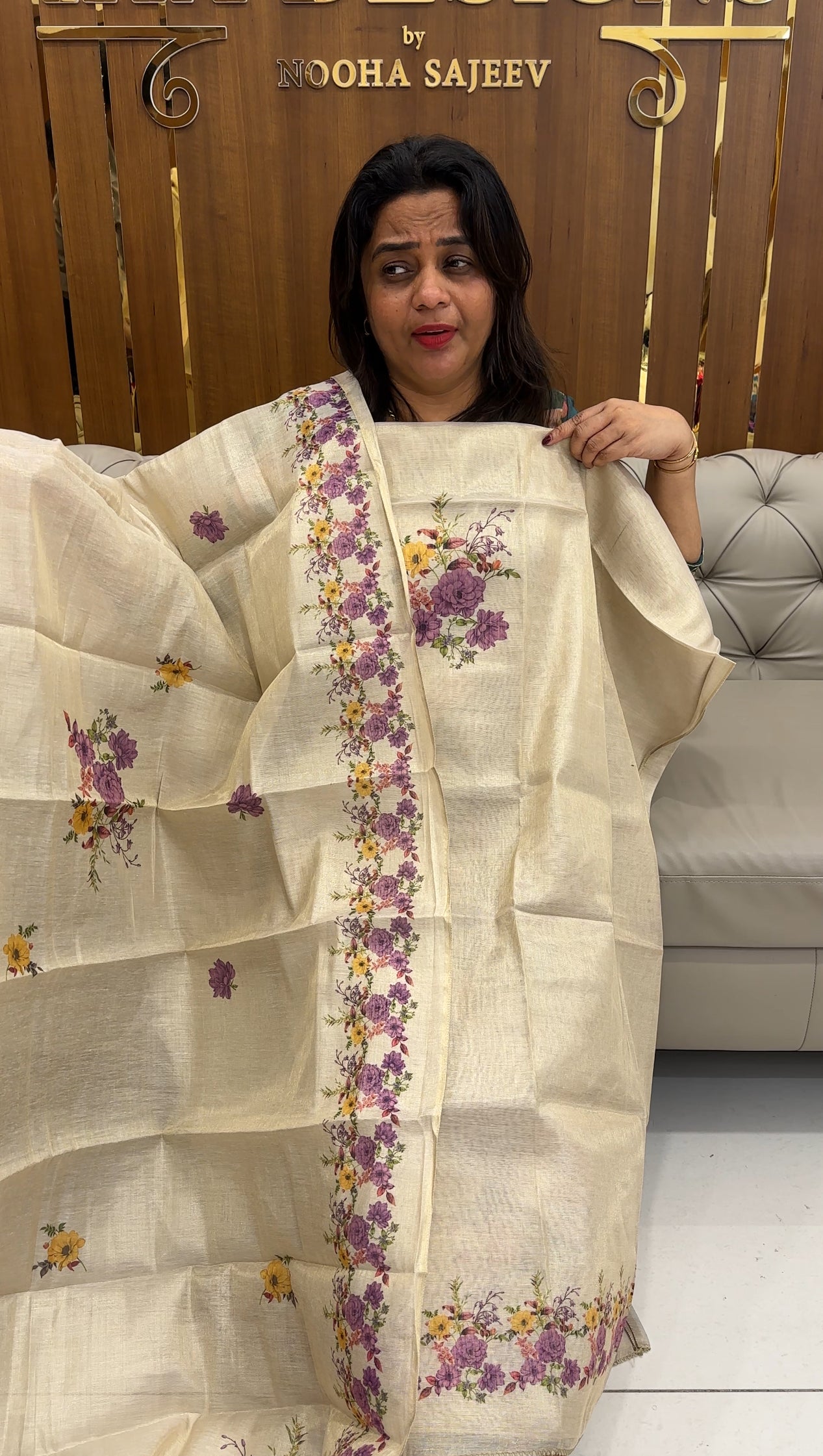 TISSUE UNSTITCHED SALWAR SUITS - IHA 25729