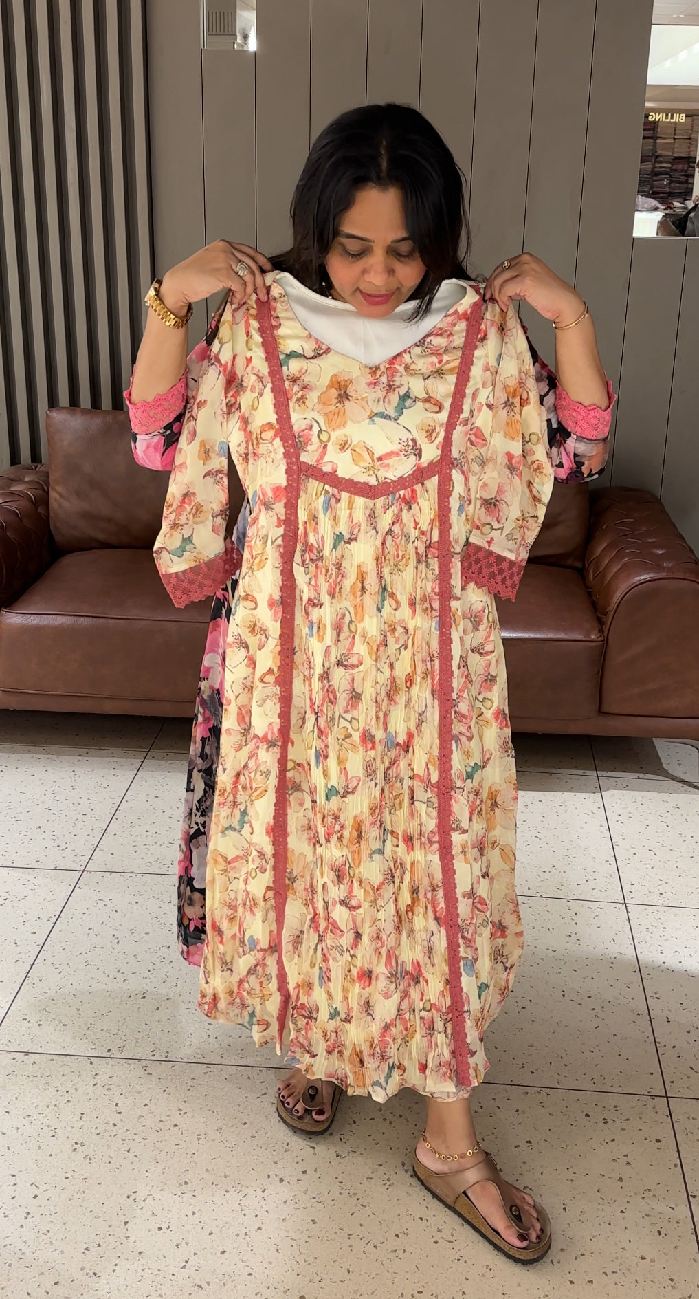 IHA'S IN-HOUSE PLATINUM CHIFFON LONG TOPS - IHA 27123
