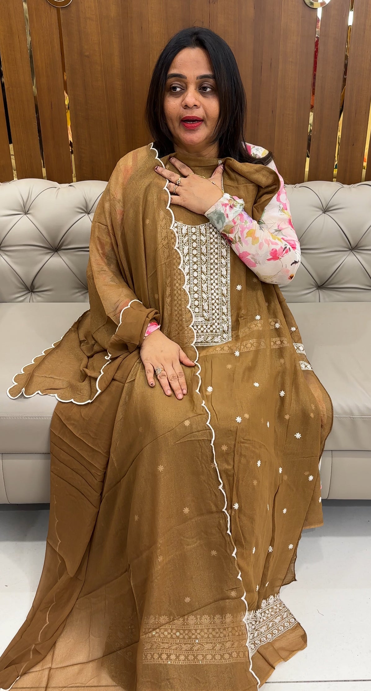 SHIMMER GEORGETTE UNSTITCHED SALWAR SUITS - IHA 26076