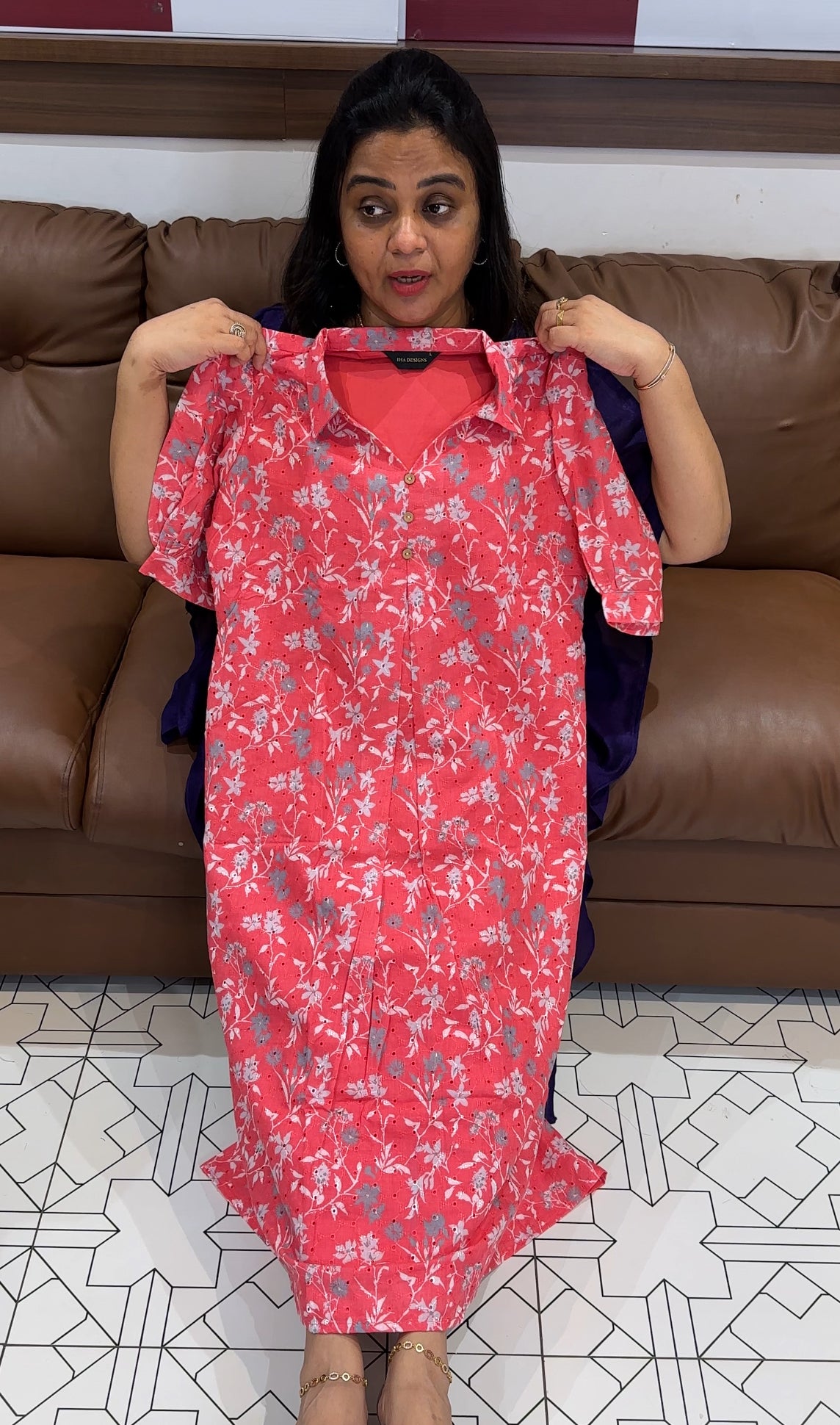 PRINTED HAKOBA FROCKS - IHA 28009