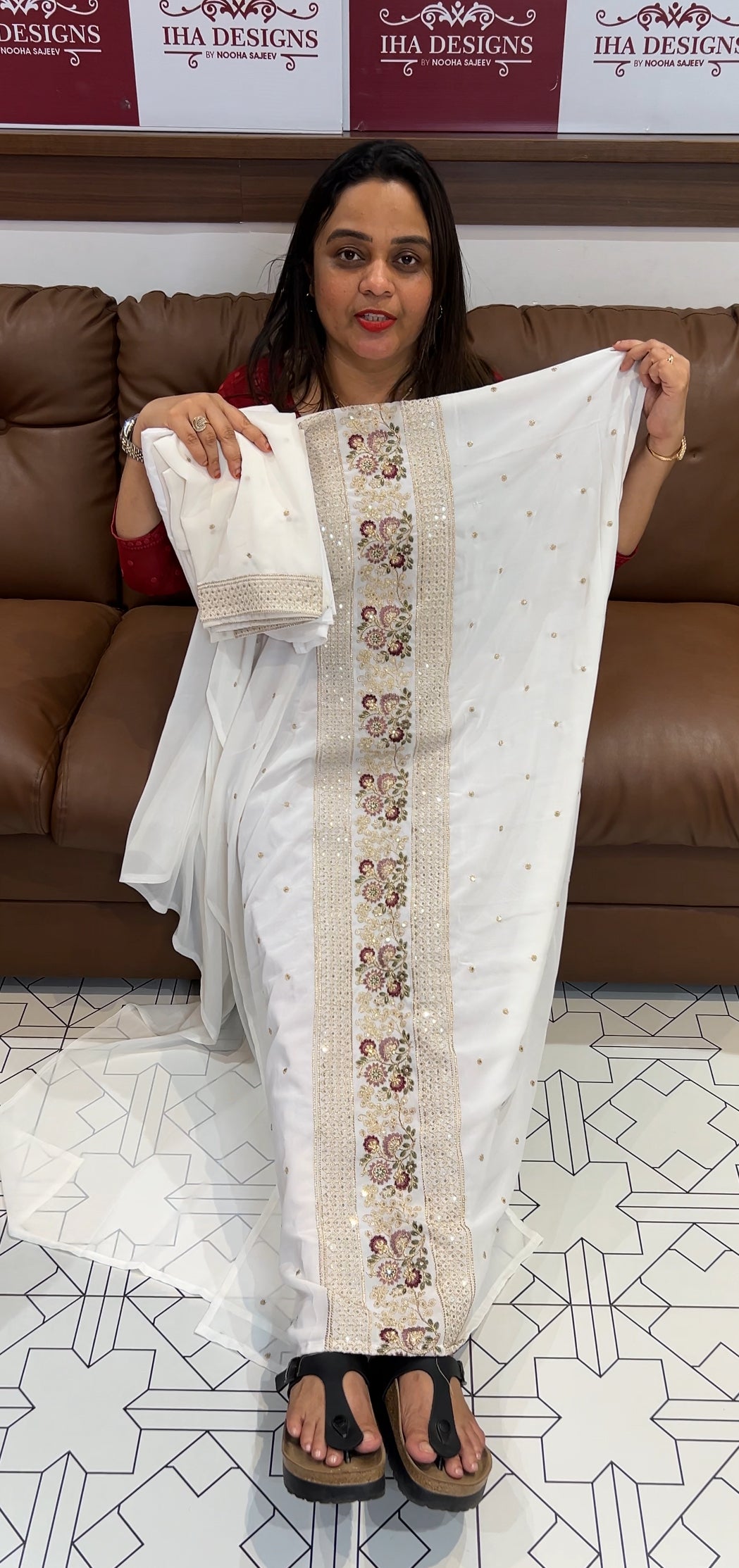 FAUX GEORGETTE UNSTITCHED SALWAR SUITS - IHA 22838