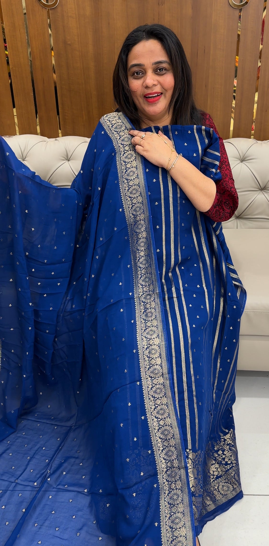 GEORGETTE BANARASI UNSTITCHED SALWAR SUITS - IHA 26039
