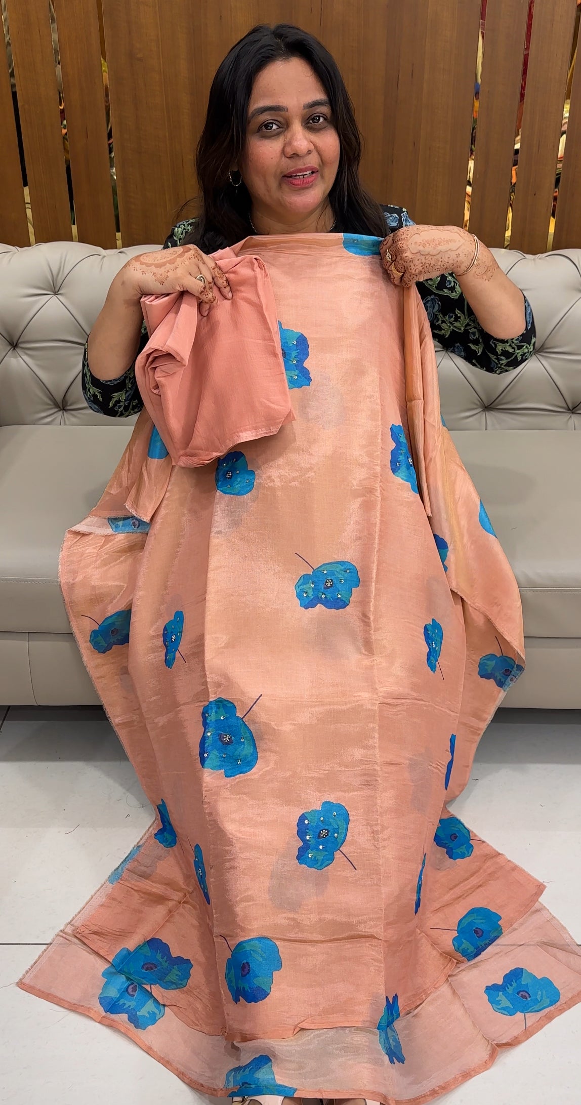 VISCOSE TISSUE UNSTITCHED SALWAR SUITS - IHA 27433