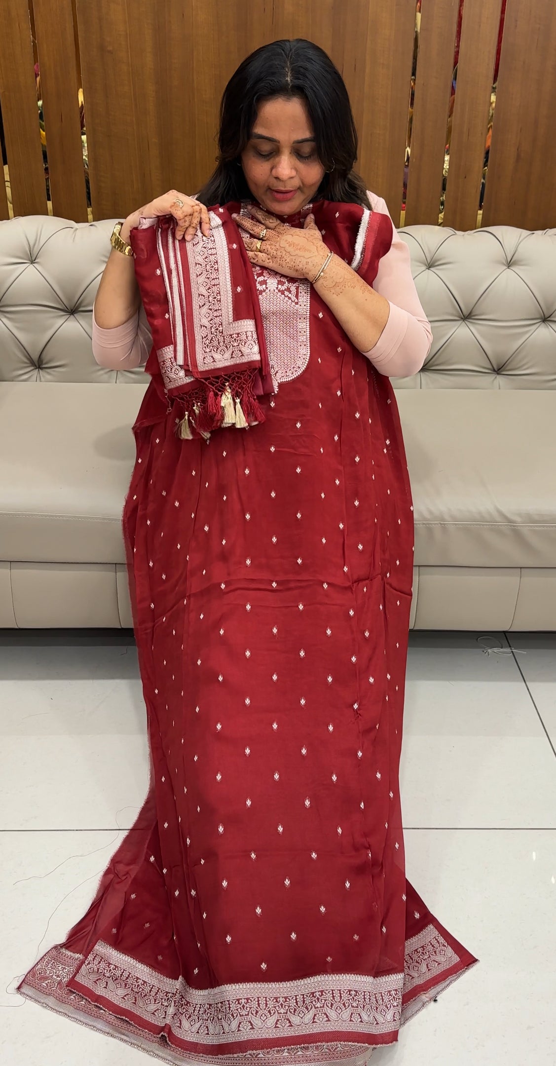 VISCOSE ORGANZA UNSTITCHED SALWAR SUITS - IHA 27479