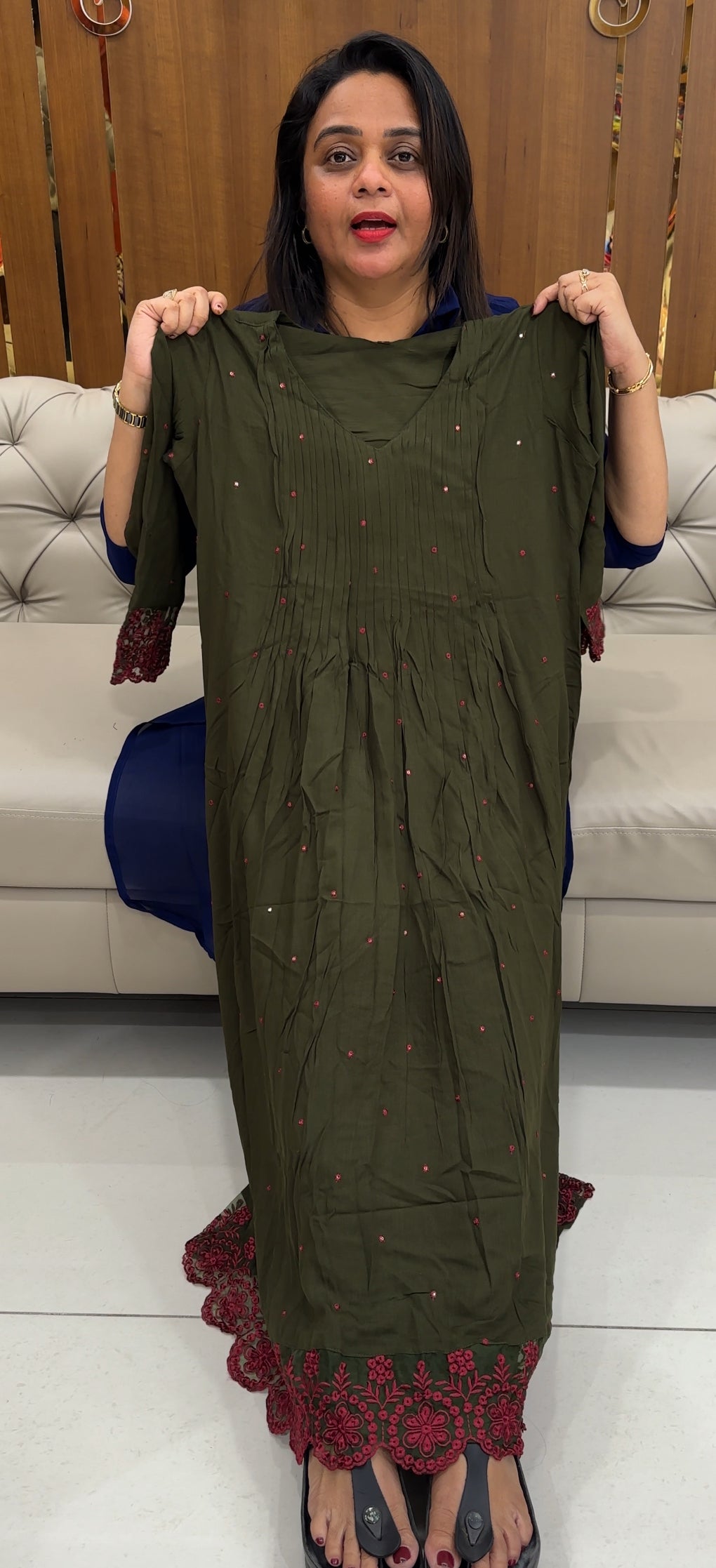 WRINKLE RYON ALINE TOPS - IHA 25860