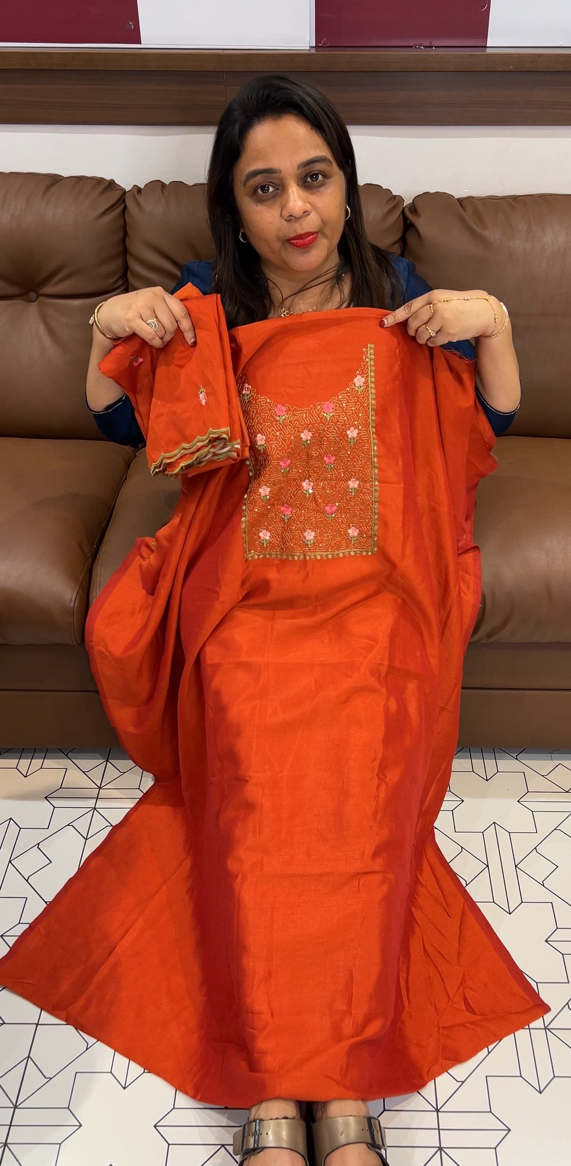SEMI RAW SILK UNSTITCHED SALWAR SUITS - IHA 24570