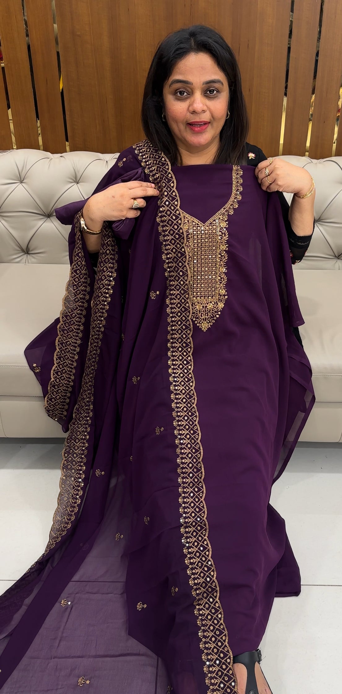 FAUX GEORGETTE UNSTITCHED SALWAR SUITS - IHA 26004