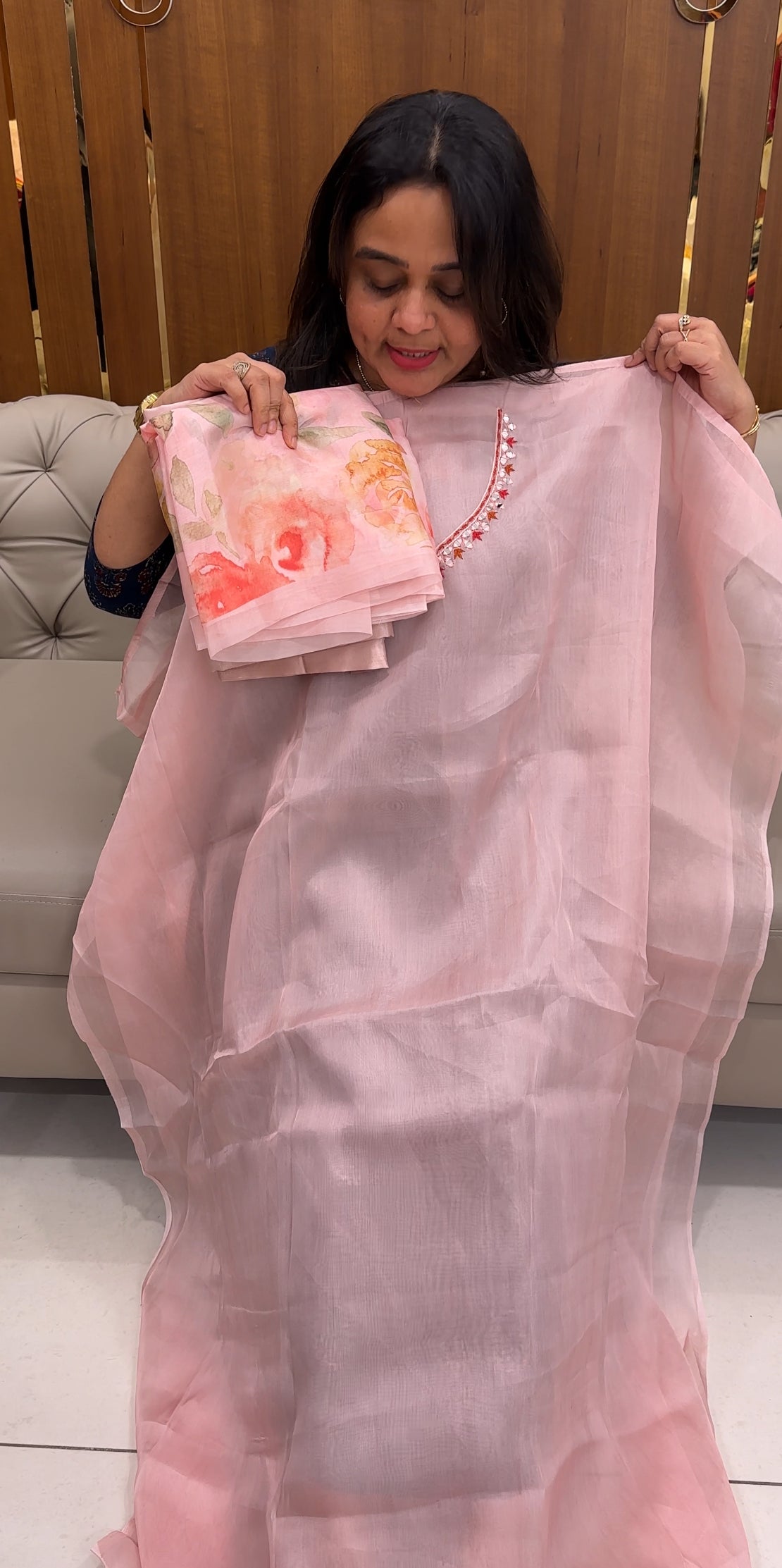ORGANZA UNSTITCHED SALWAR SUITS - IHA 26908