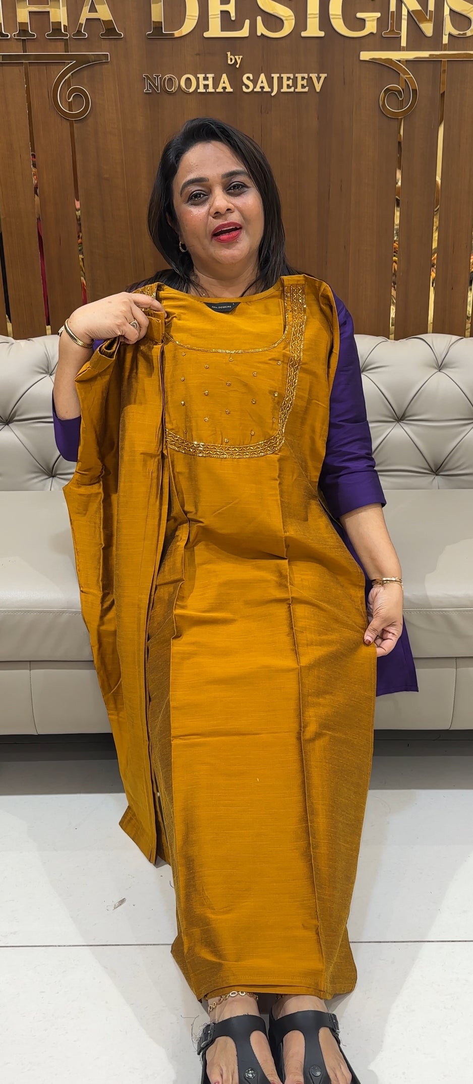 IHA'S IN-HOUSE SLUB SILK TOP AND BOTTOM - IHA 25000