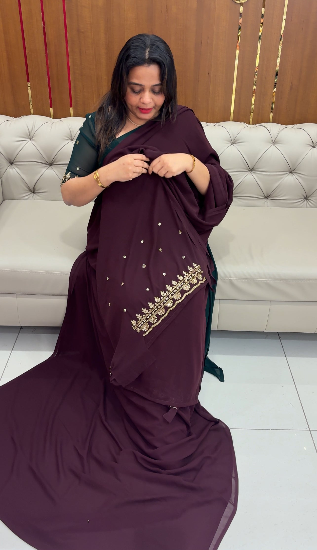 FAUX GEORGETTE SAREES - IHA 25709
