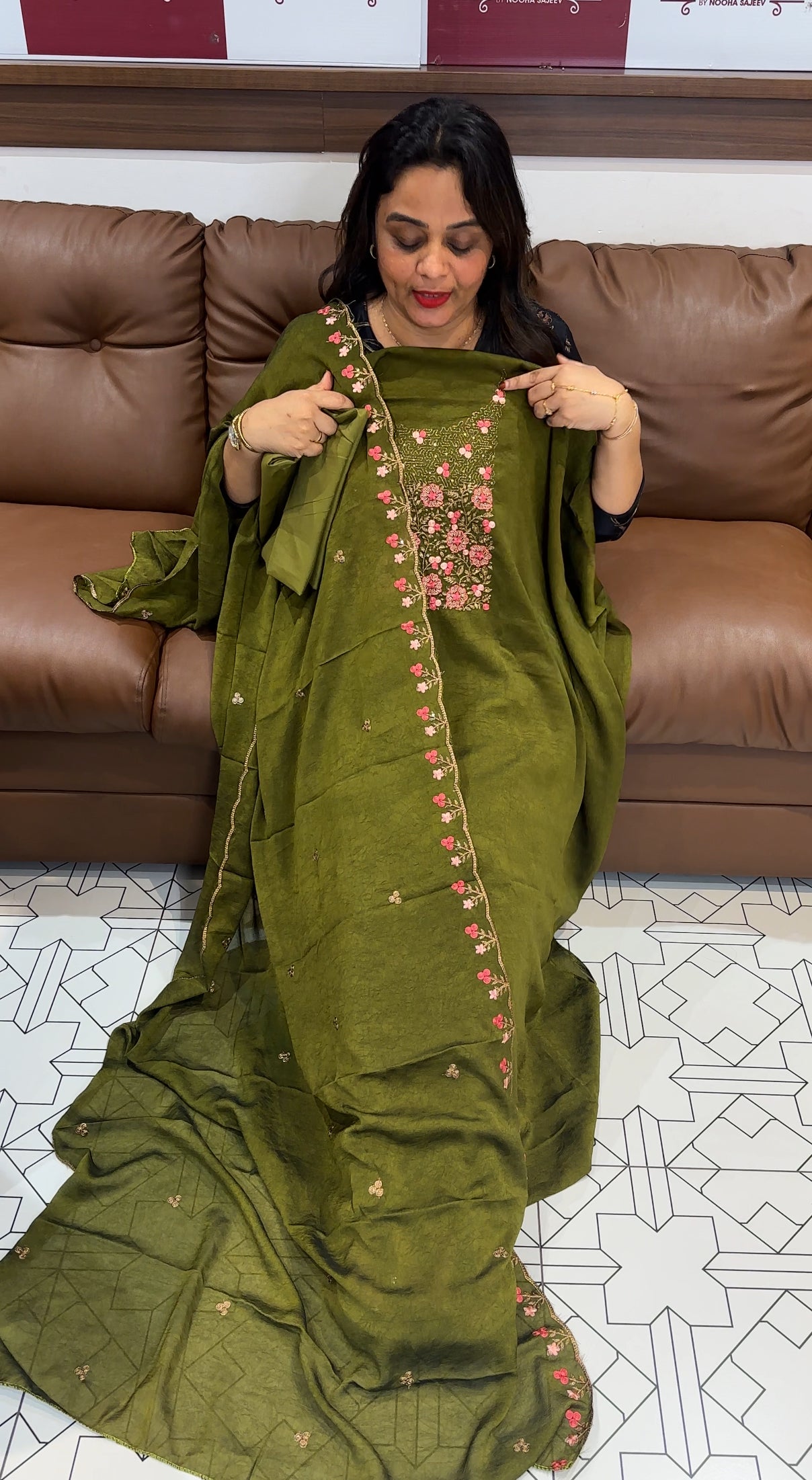 CRUSHED SILK UNSTITCHED SALWAR SUITS - IHA 24672