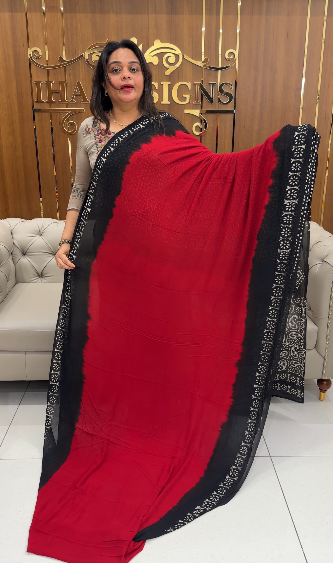 VISCOSE GEORGETTE SAREES - IHA 25807