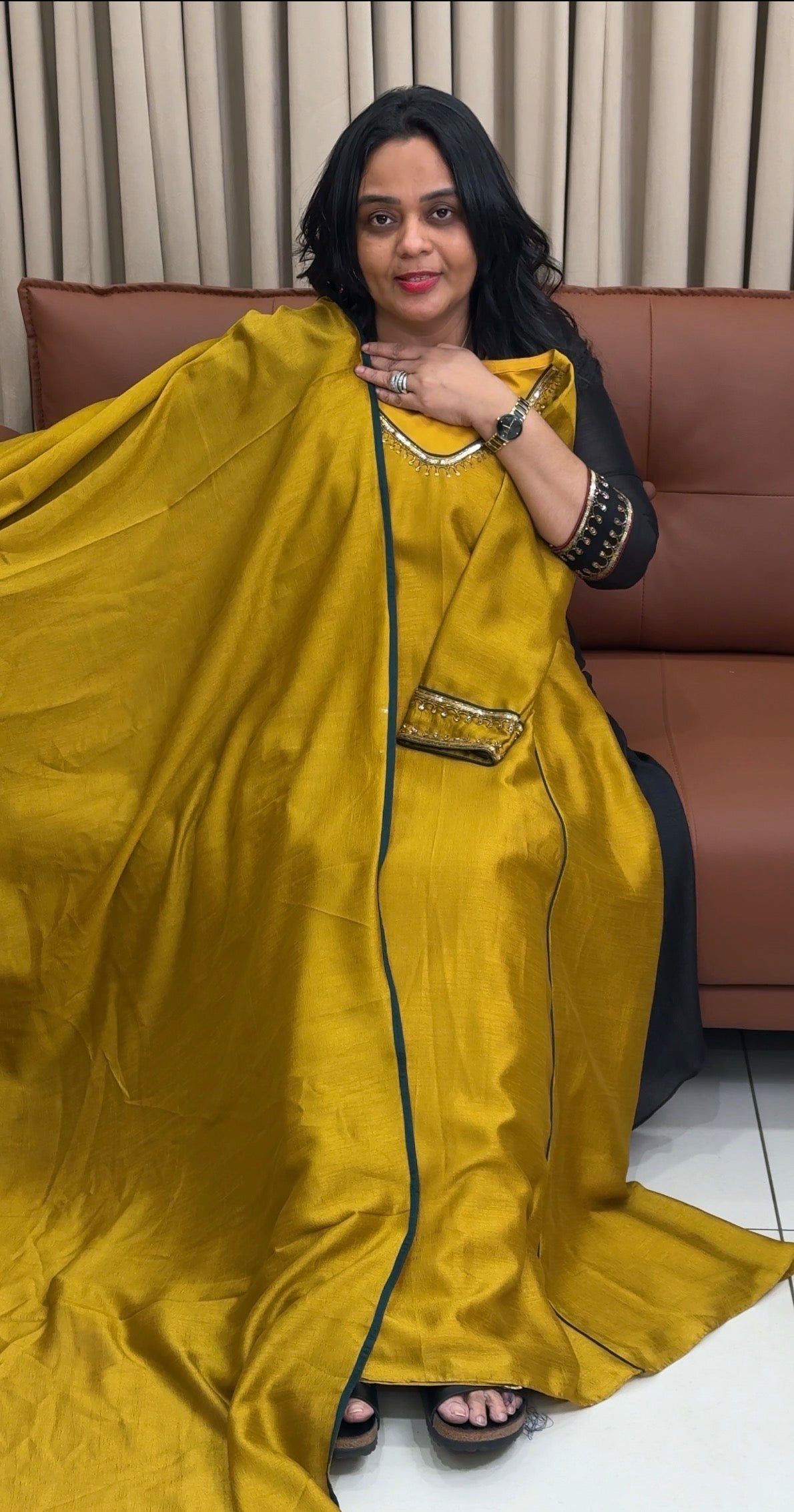 IHA'S IN-HOUSE SEMI RAW SILK ALINE TOPS - IHA 35025