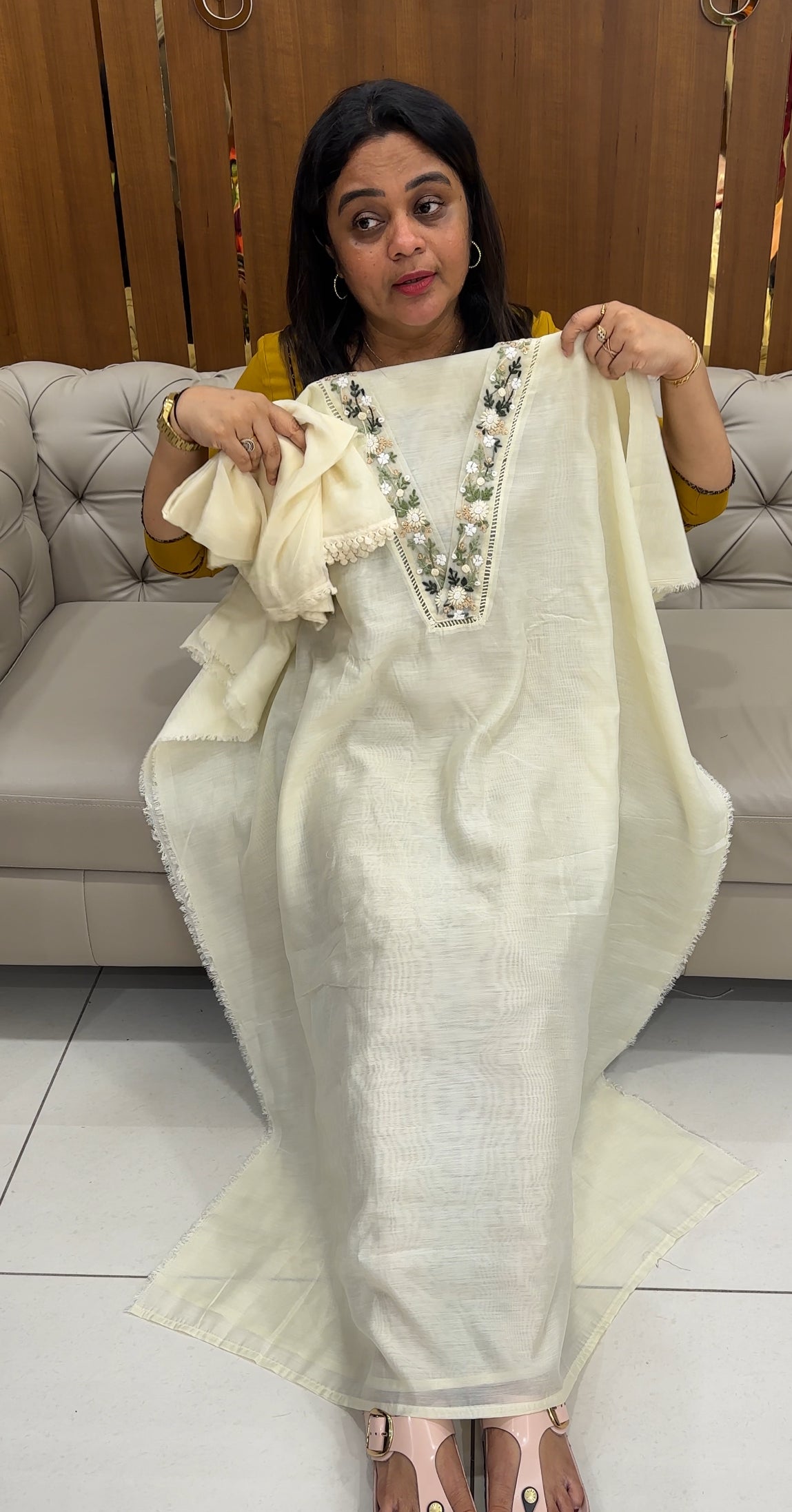 MALAI CHANDERI UNSTITCHED SALWAR SUITS - IHA 26774