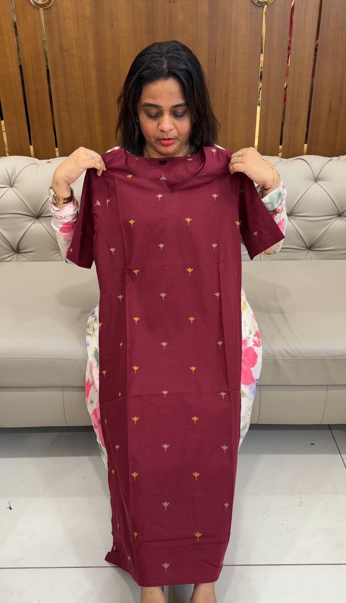 HAND LOOM COTTON LONG TOPS - IHA 26118