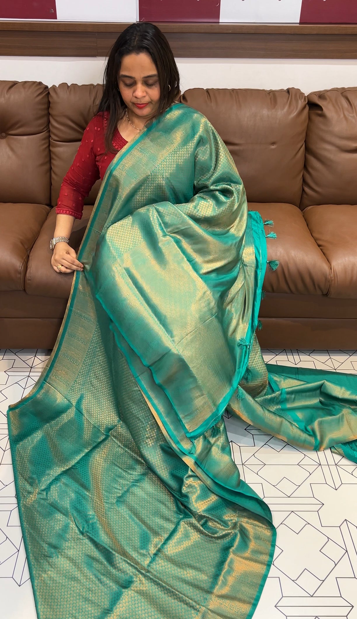 SEMI BANARASI SAREES - IHA 22734