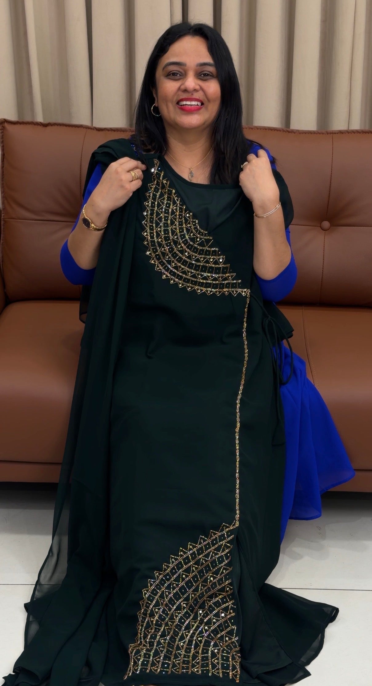 IHA'S IN-HOUSE HANDWORKED ALINE TOP AND DUPATTA - IHA 33887