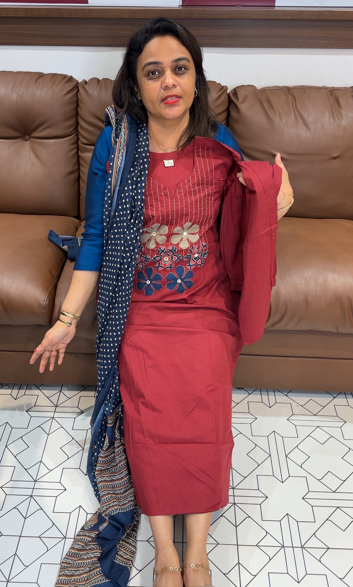 COTTON TOP, BOTTOM AND DUPATTA - IHA 24844