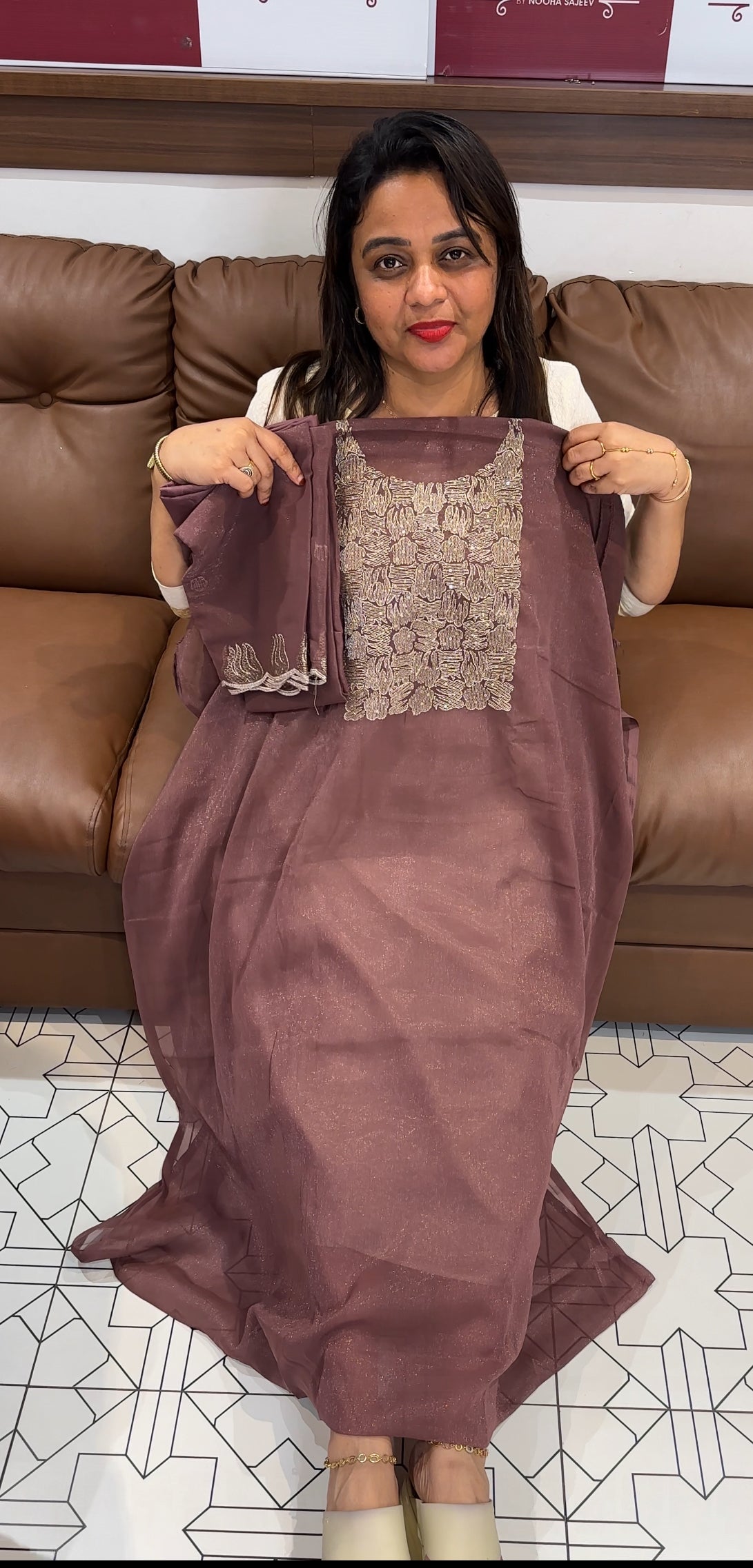 CHIFFON UNSTITCHED SALWAR SUITS - IHA 24691