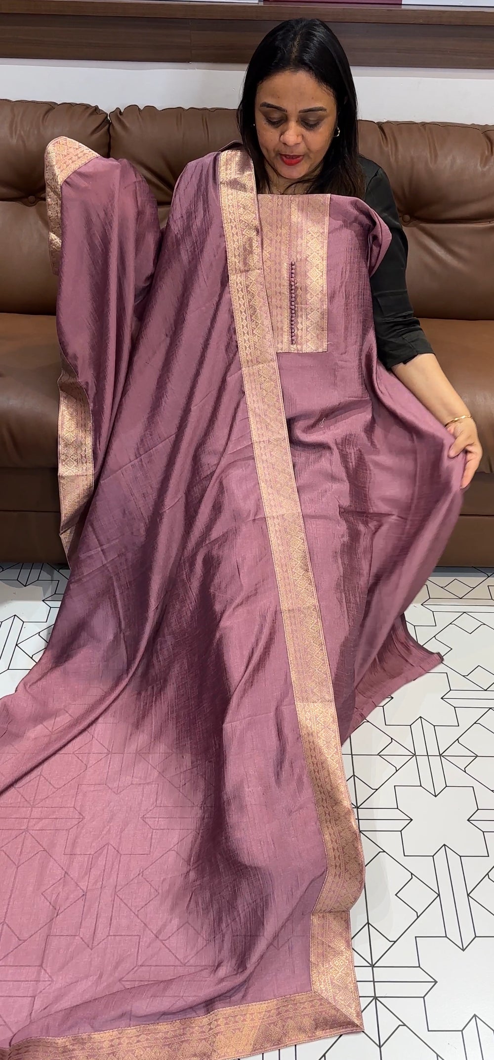 SEMI RAW SILK UNSTITCHED SALWAR SUITS - IHA 22051