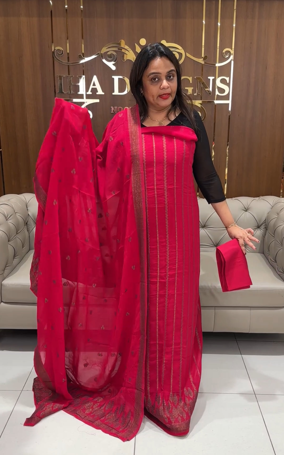 VISCOSE GEORGETTE UNSTITCHED SALWAR SUITS - IHA 24627