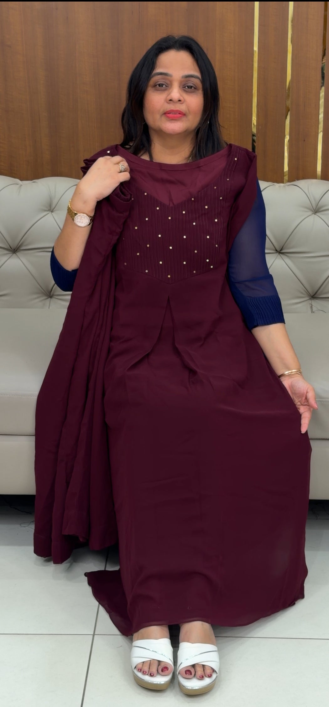 IHA'S IN-HOUSE PARTY WEAR SLITTED CO-ORDS SETS - IHA 29308