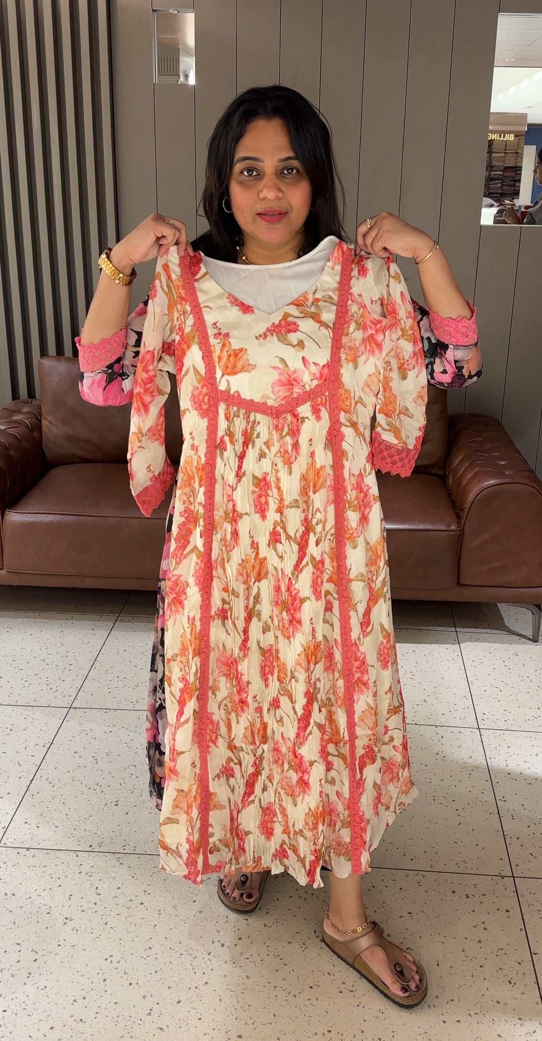 IHA'S IN-HOUSE PLATINUM CHIFFON LONG TOPS - IHA 27123