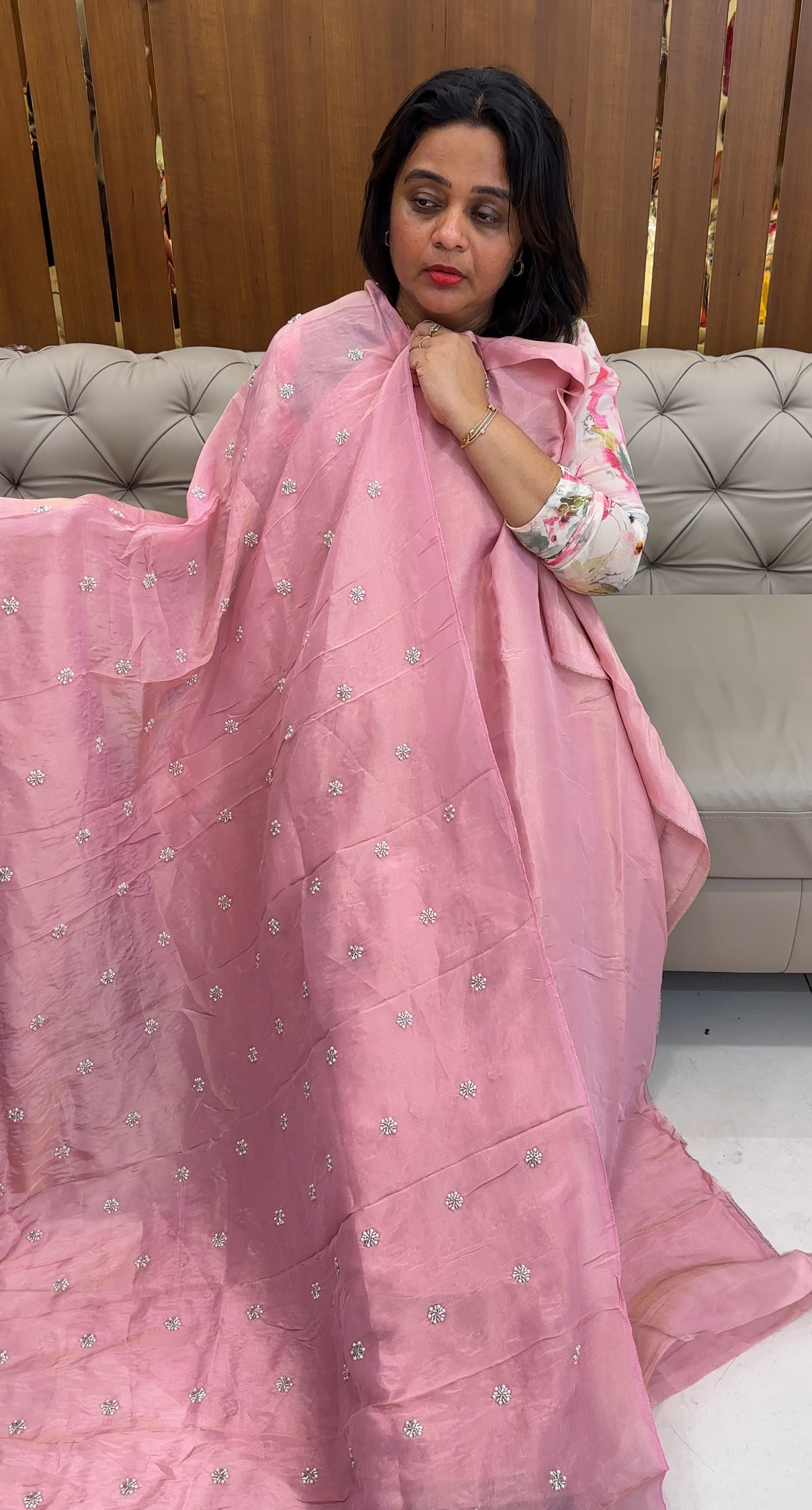 TISSUE UNSTITCHED SALWAR SUITS - 26116