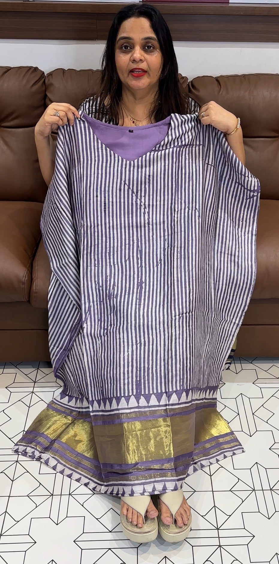 SEMI MODAL BATIK PRINTED KAFTAN TOPS - IHA 21476