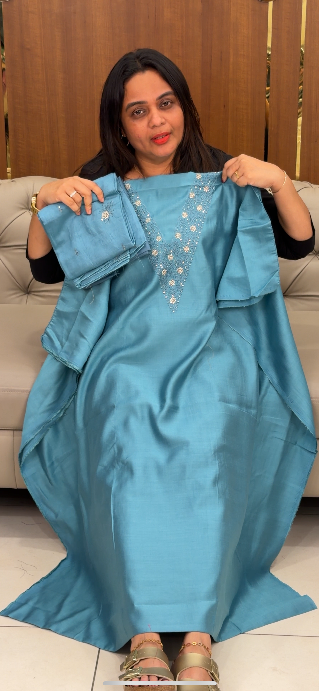 MUL CHANDERI UNSTITCHED SALWAR SUITS - IHA 29794