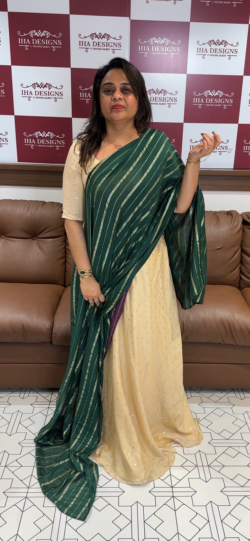 IHA'S IN-HOUSE SEMI RAW SILK UNSTITCHED DHAVANI SETS - IHA 24800