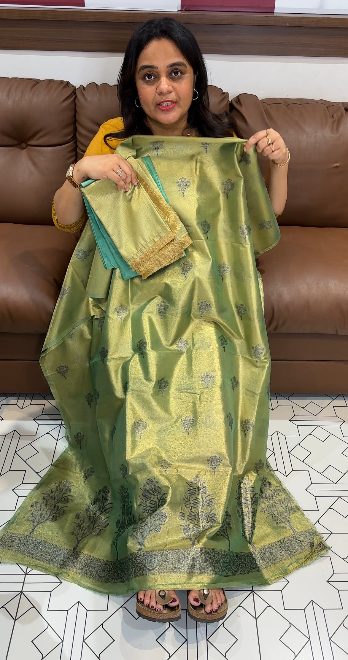 TISSUE BANARASI UNSTITCHED SALWAR SUITS - IHA 26830