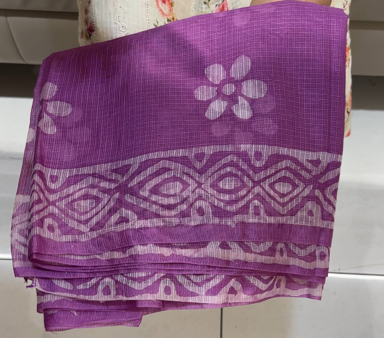 NET KOTA BATIK PRINTED SAREES - IHA 25059