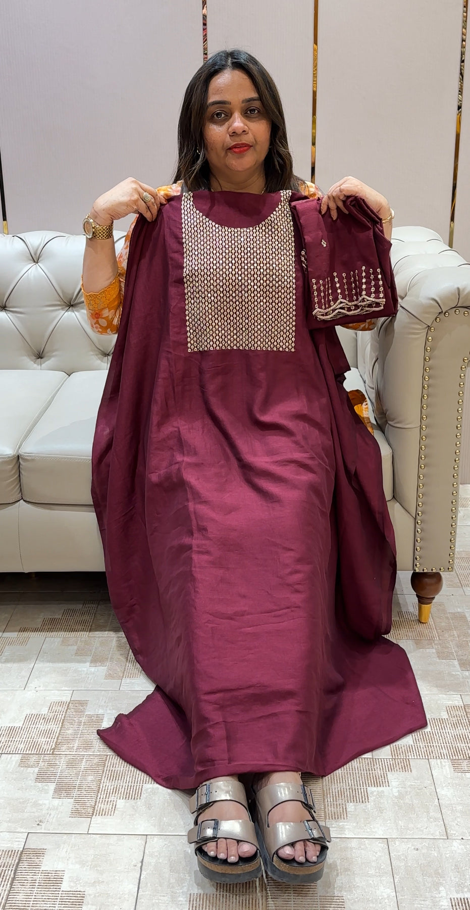SEMI RAW SILK UNSTITCHED SALWAR SUITS - IHA 22190