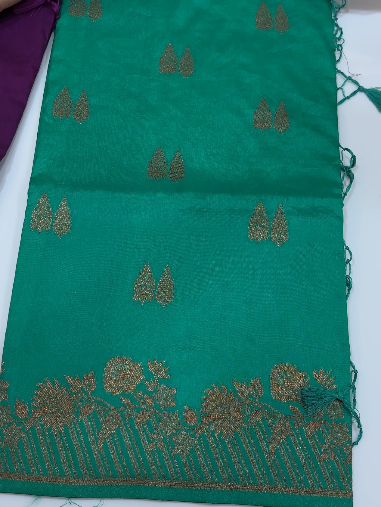 SEMI RAW MANGO SILK SAREES - IHA 21572