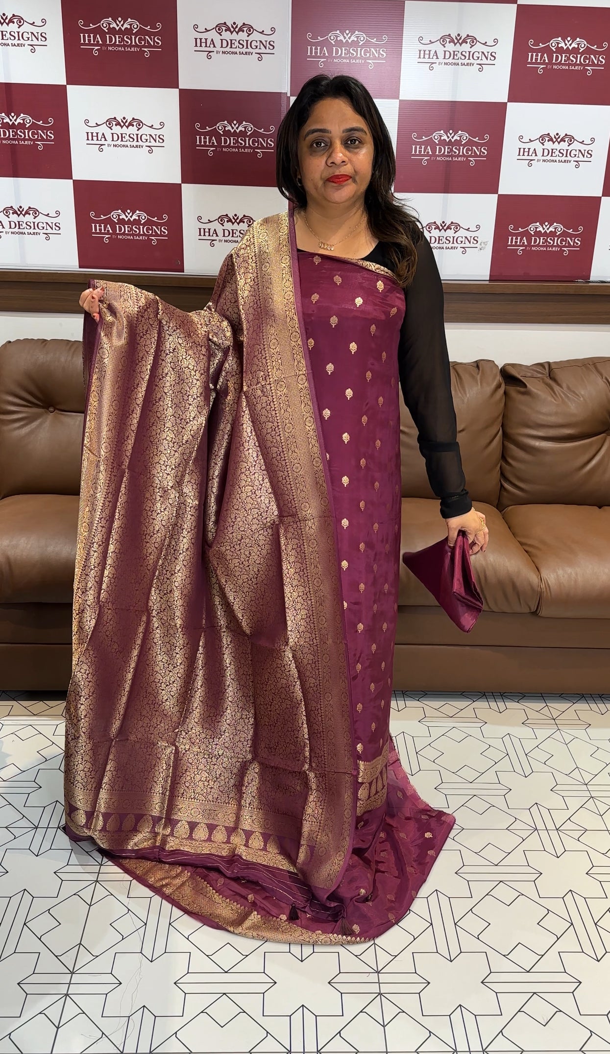 SILK BANARASI UNSTITCHED SALWAR SUITS - IHA 24742