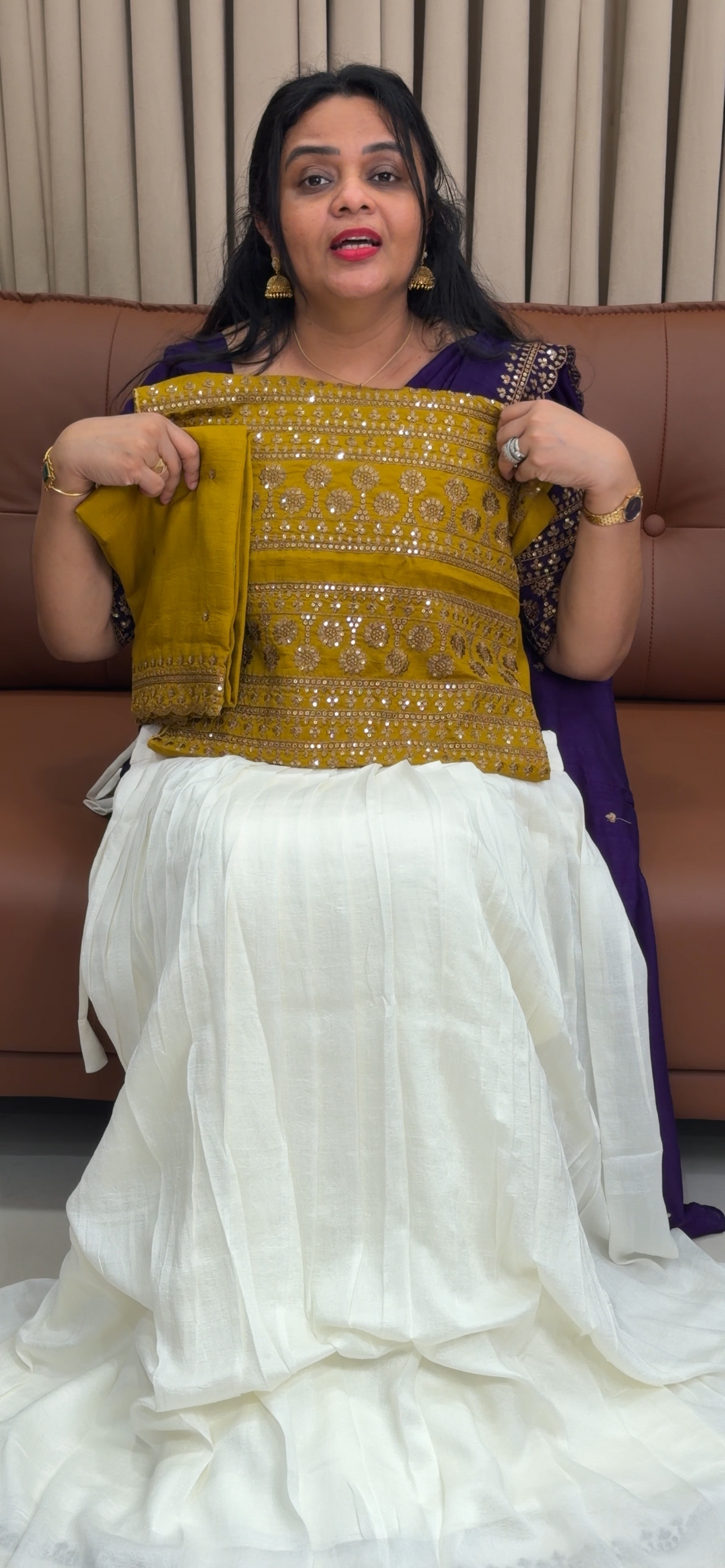 SEMI STITCHED DHAVANI SETS - IHA 34610