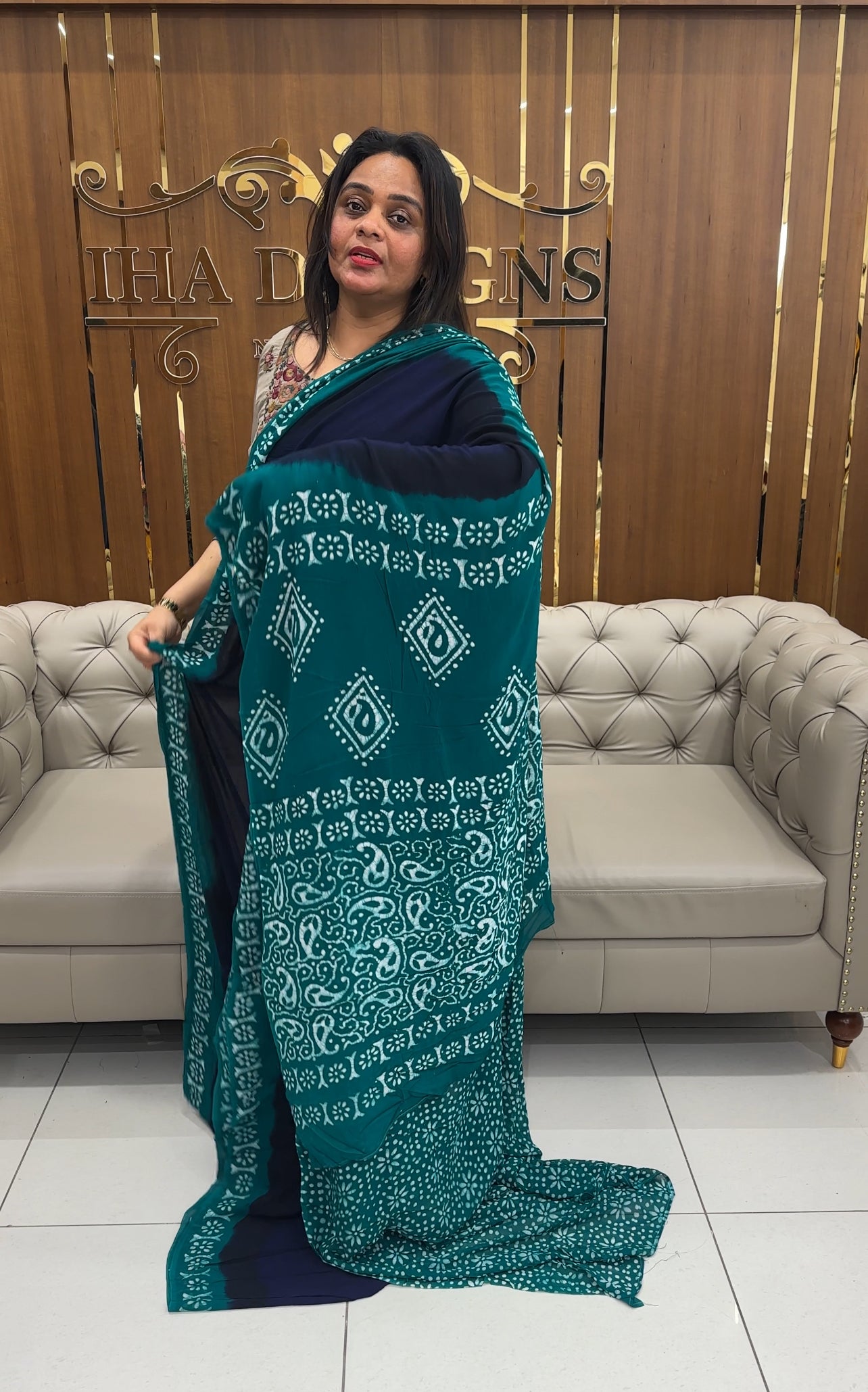 VISCOSE GEORGETTE SAREES - IHA 25807